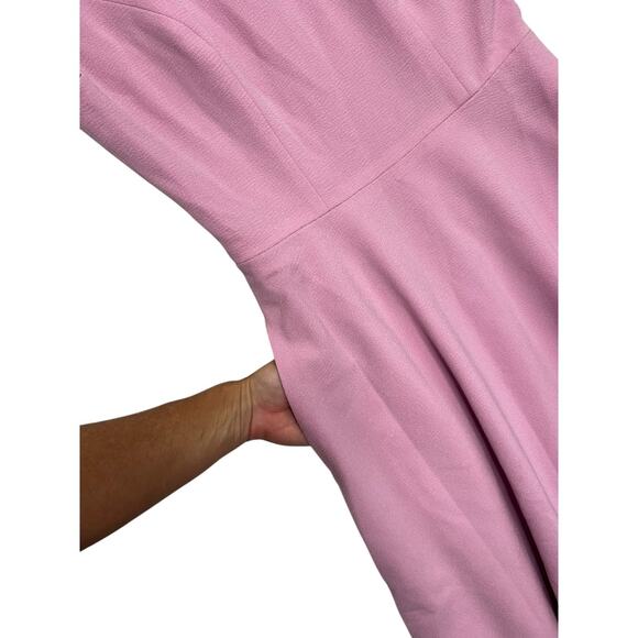 Dress The Population Livia Dress Womens Small Pink Midi Cap Sleeve Fit Flare - Picture 5 of 16